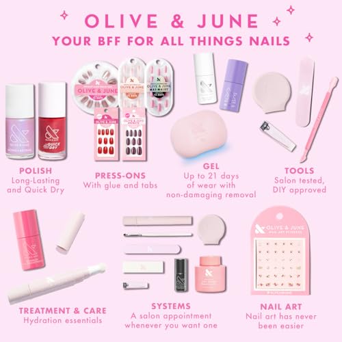 Olive & June Quick Dry Nail Polish | Instant, Fast-Drying, Smudgeproof Color | 15-free, Vegan Cruelty-Free Formula | Lasts up to 7 Days | Salon-Quality Manicure, Pedicure at Home | Speed Gloss Topcoat
