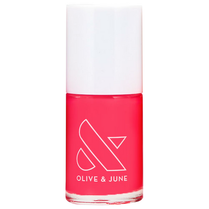 Olive & June Long Lasting Nail Polish | Plump, Gel-Like Finish No Lamp Needed | Lasts up to 10 days | Salon-Quality at Home | 15-Free, Vegan Cruelty-Free Chip-Resistant | Hot Strawberry