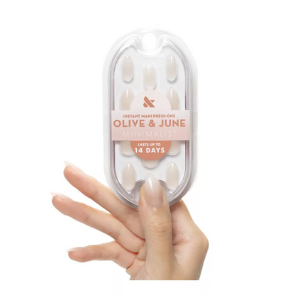 Olive & June Press-On Fake Nails - Minimalist - Medium Almond - Milky Syrup Gradient - 42ct