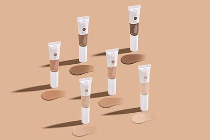 FLOWER BEAUTY By Drew Barrymore Get Real Serum Concealer - Brightens Skin + Blurs Blemishes - Hydrating Serum- Medium Deep