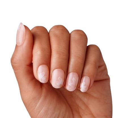 KISS Voguish Fantasy Press On Nails, ‘How to Love’, Neutral, Short Oval, Long-Lasting, Chip-Resistant, Up to 14-Day Wear, Includes 28 Fake Nails, Pink Gel Nail Glue, Mini Nail File & Manicure Stick