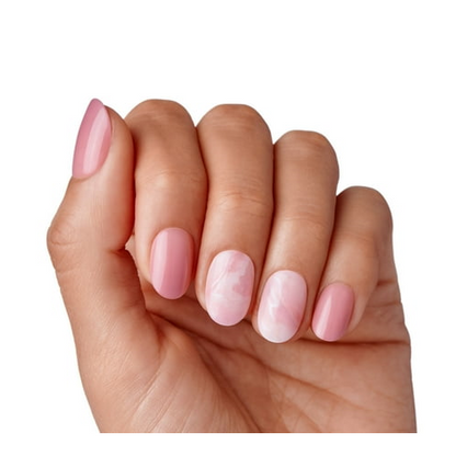 KISS imPRESS Design Press on Nails, Magic Hour, Pink, Short Oval, 30 Count
