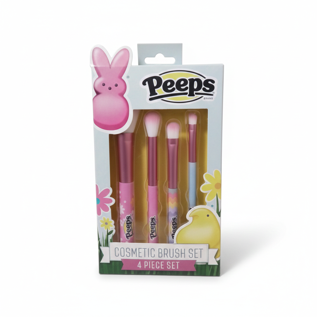 Peeps Cosmetic Brush Set, 4 piece Set, 2025,  New In Box