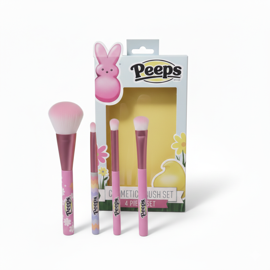 Peeps Cosmetic Brush Set, 4 piece Set, 2025,  New In Box