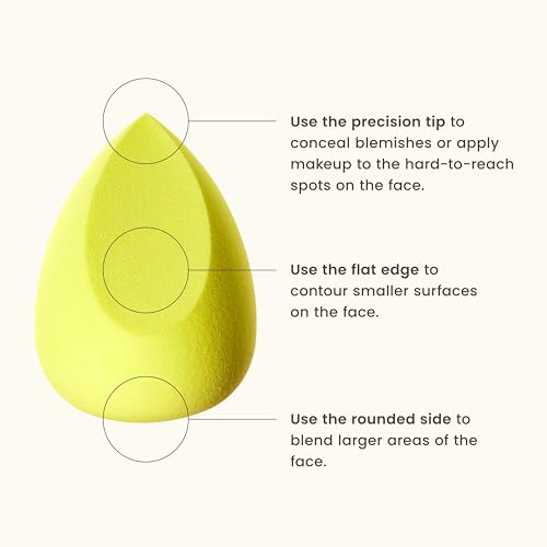 JOAH Blending Sponge, Sculpted Makeup Applicator for Flawless Foundation, Contouring, and Concealing, Soft, Reusable, Latex-Free & Vegan Beauty Sponge, Seamless Airbrushed Finish for Liquid, Cream, and Powder