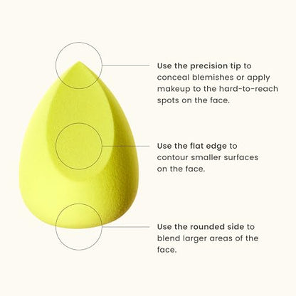 JOAH Blending Sponge, Sculpted Makeup Applicator for Flawless Foundation, Contouring, and Concealing, Soft, Reusable, Latex-Free & Vegan Beauty Sponge, Seamless Airbrushed Finish for Liquid, Cream, and Powder