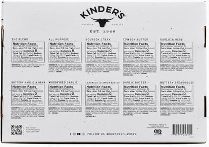 Kinder’s Organic The Flavor Rack Seasoning Set | 12 Premium Signature Blends | No MSG, No Artificial Flavors | 38.8 oz Value Pack
