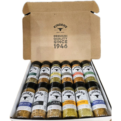 Kinder’s Organic The Flavor Rack Seasoning Set | 12 Premium Signature Blends | No MSG, No Artificial Flavors | 38.8 oz Value Pack