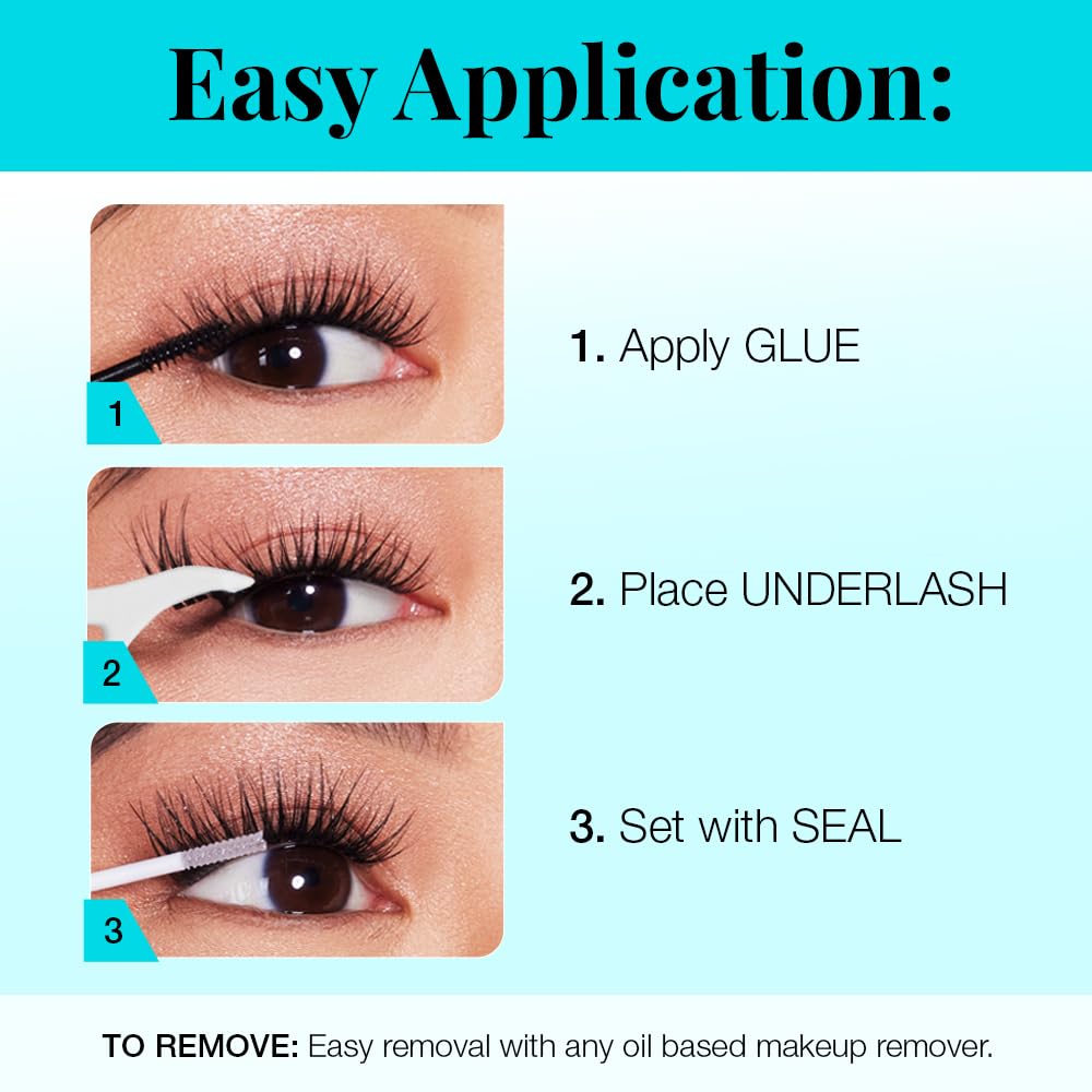 Ardell Seamless Cluster Eyelash Extensions Mini Kit Naked Lashes – DIY Lash Extension Kit with Applicator, Glue & Seal, Natural Cluster Lashes, 10 Lash Clusters, 1 Pack