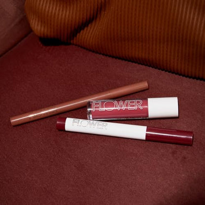 FLOWER BEAUTY By Drew Barrymore Scribble Stick Lip Liner + Eyeliner - Smooth Application + Blendable - 2-in-1 Lip + Eye Liner (Tickle Me Pink)