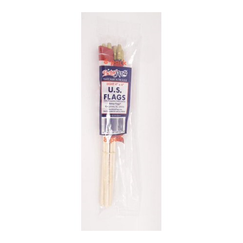American Polycotton Stick Flag, 4" x 6" by Betsy Flags, 8-Pack