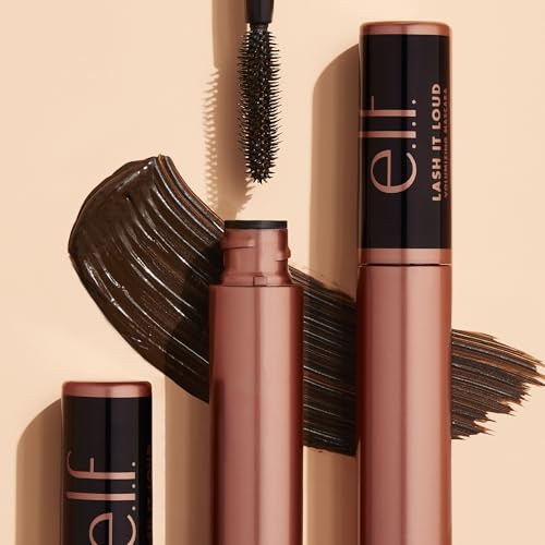e.l.f. Lash It Loud Mascara, Volumizing Formula for Mega Volume Lashes, Creates Fuller & Bolder Eyelashes, Intensely Pigmented, Deep Brown, 0.23 Oz