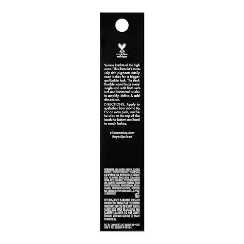 e.l.f. Lash It Loud Mascara, Volumizing Formula for Mega Volume Lashes, Creates Fuller & Bolder Eyelashes, Intensely Pigmented, Deep Brown, 0.23 Oz