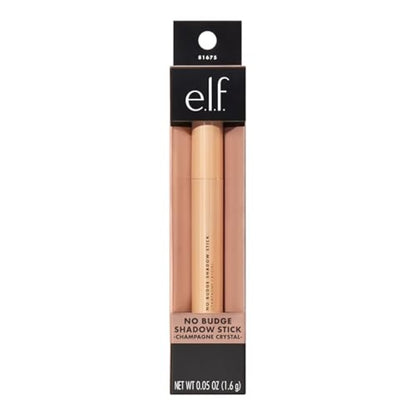 e.l.f. No Budge Shadow Stick, Long-Lasting Cream Eyeshadow Stick For High-Pigment, Metallic Color, Vegan & Cruelty-Free, Champagne Crystal