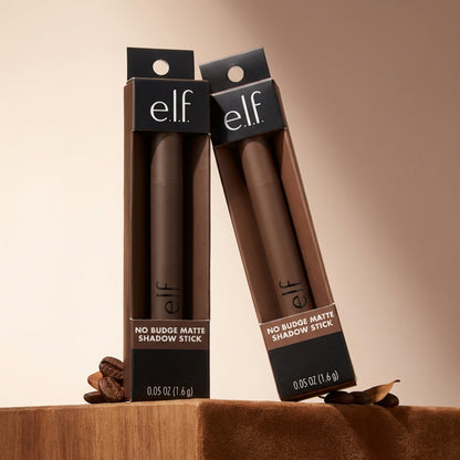 e.l.f. No Budge Matte Shadow Stick, One-Swipe Cream Eyeshadow Stick, Long-Wear & Crease Resistant, Matte Finish, Vegan & Cruelty-Free, Cool Beans 2 Pack