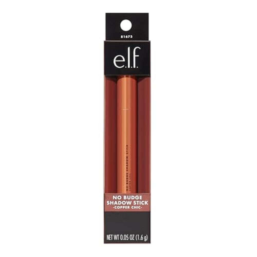 e.l.f. No Budge Shadow Stick, Longwear, Smudge-Proof Eyeshadow, Twist-up Design & Built-in Sharpener, Vegan & Cruelty-Free, Copper Chic