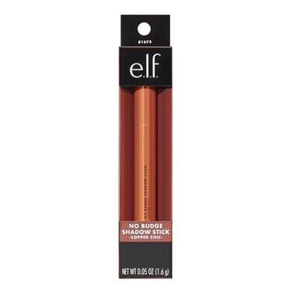 e.l.f. No Budge Shadow Stick, Longwear, Smudge-Proof Eyeshadow, Twist-up Design & Built-in Sharpener, Vegan & Cruelty-Free, Copper Chic