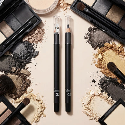 e.l.f. Satin Eyeliner Pencil, Smooth Glide Eyeliner For A Satin Finish, Includes A Built-In Sharpener, Vegan & Cruelty-Free, Black - 2 Pack