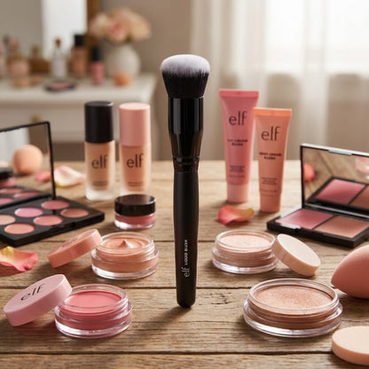 e.l.f. Camo Liquid Blush Brush, Angled Blush Brush Ideal For Applying & Blending Colors On Cheeks, Soft, Dense Bristles, Vegan & Cruelty-free