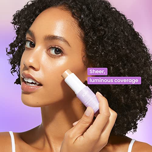 JOAH Crystal Glow Tinted Luminizer Stick, Multitasking Korean Makeup Highlighter and Bronzer Stick, Customizable Formula for a Natural Glow, Peptide Infused, Very Fair with Neutral Undertones
