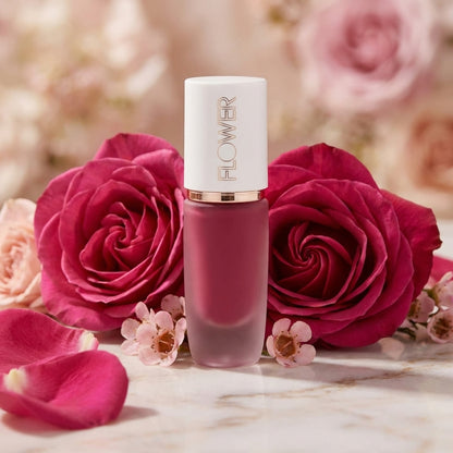 FLOWER BEAUTY By Drew Barrymore Perfect Pout Lip Color - Soft Matte Finish - Liquid Lipstick - Comfortable + Lightweight Feel (Punch)
