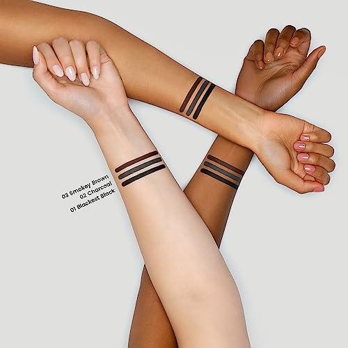 JOAH Beauty LINE UP Kohl Eyeliner, Ultra-Smooth & Highly Pigmented Silky Formula, Argan Oil Infused, Longwear, Transfer-Proof, Waterproof, Built-In Smudger & Sharpener - Smokey Brown