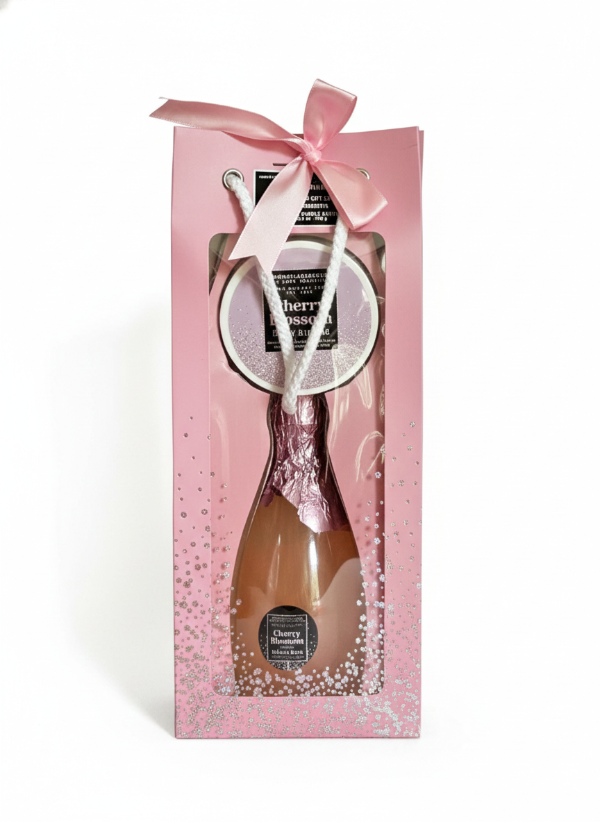 Sparkle & Shine Cherry Blossom Body Care Gift Set Body Butter & Bubble Bath New