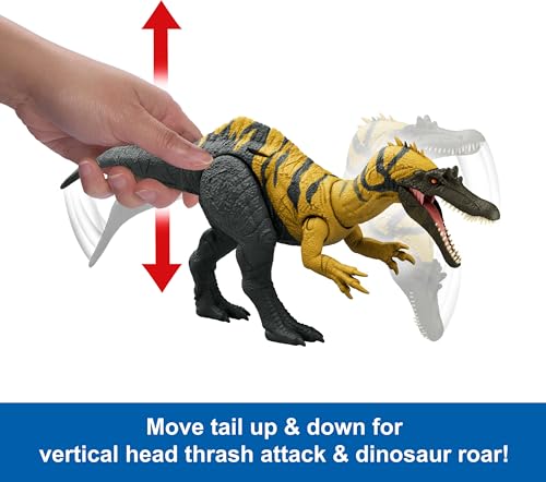 Mattel Jurassic World Dinosaur Toys with Roar Sound & Attack Action, Wild Roar Posable Figures, Physical & Connected Digital Play