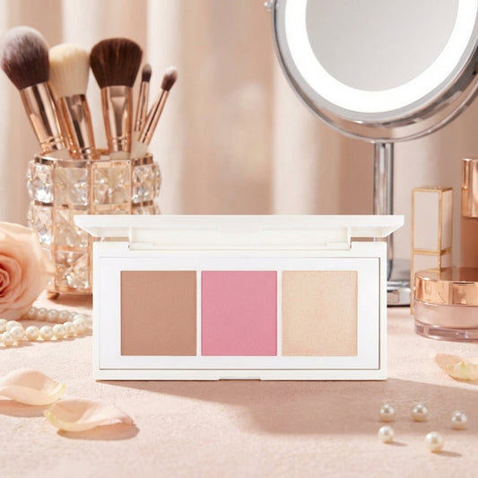 FLOWER BEAUTY CONTOUR PALETTE | Lift & Sculpt Contouring Palette | 3 Powder Makeup Shades to Sculpt, Blush & Highlight Face | Cruelty Free (Medium/Dark)