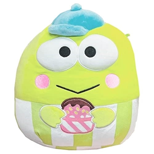 Squishmallow Official Kellytoy Sanrio Squad Squishy Stuffed Plush Toy Animal (Keroppi (with Sundae), 8 Inch)