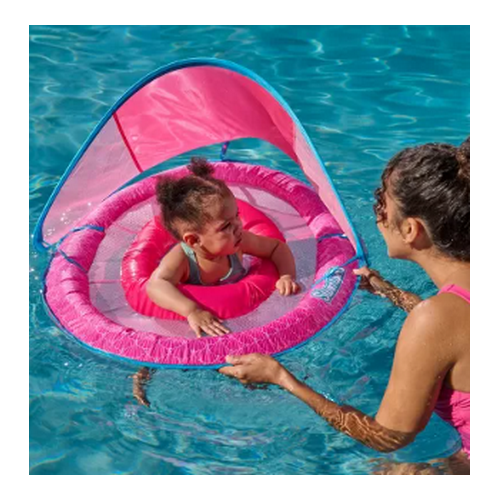 Spring F Out Swimways Sun Canopy Spring Float with Hyper-Flate Valve Pool Lounger ...