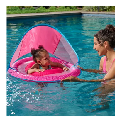Swimways Sun Canopy Spring Float with Hyper-Flate Valve Pool Lounger