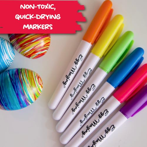 The EggMazing Easter Egg Mini Decorator Kit Arts and Crafts Set - Includes Egg Decorating Spinner and 6 Markers - Ages 3 and Up [Packaging May Vary]