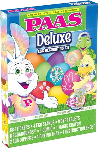 PAAS Deluxe Easter Egg Decorating Kit - 112 Pieces - Favorite Easter Tradition