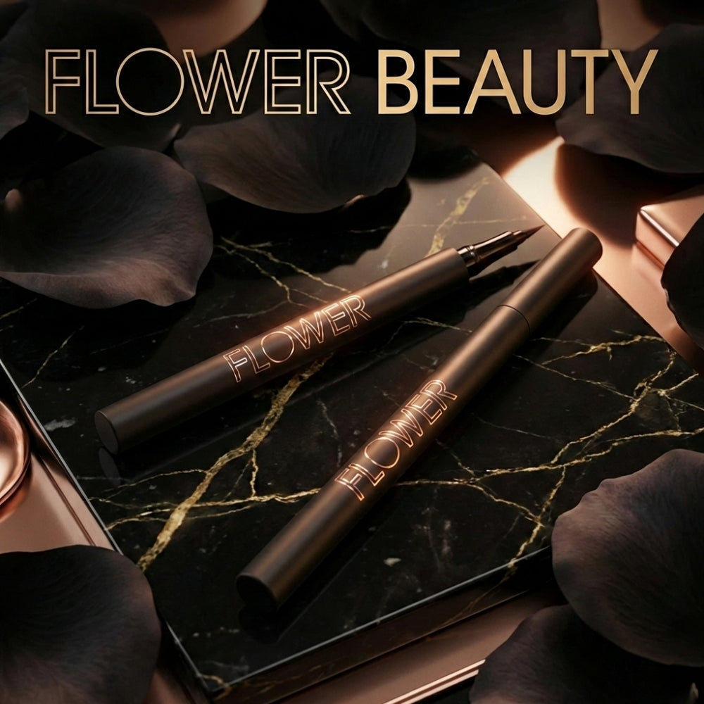 FLOWER BEAUTY By Drew Barrymore Forever Wear Winged Eyeliner - Long-Lasting + Smudge-Proof - Liquid Eyeliner + Winged Applicator (All-Nighter)