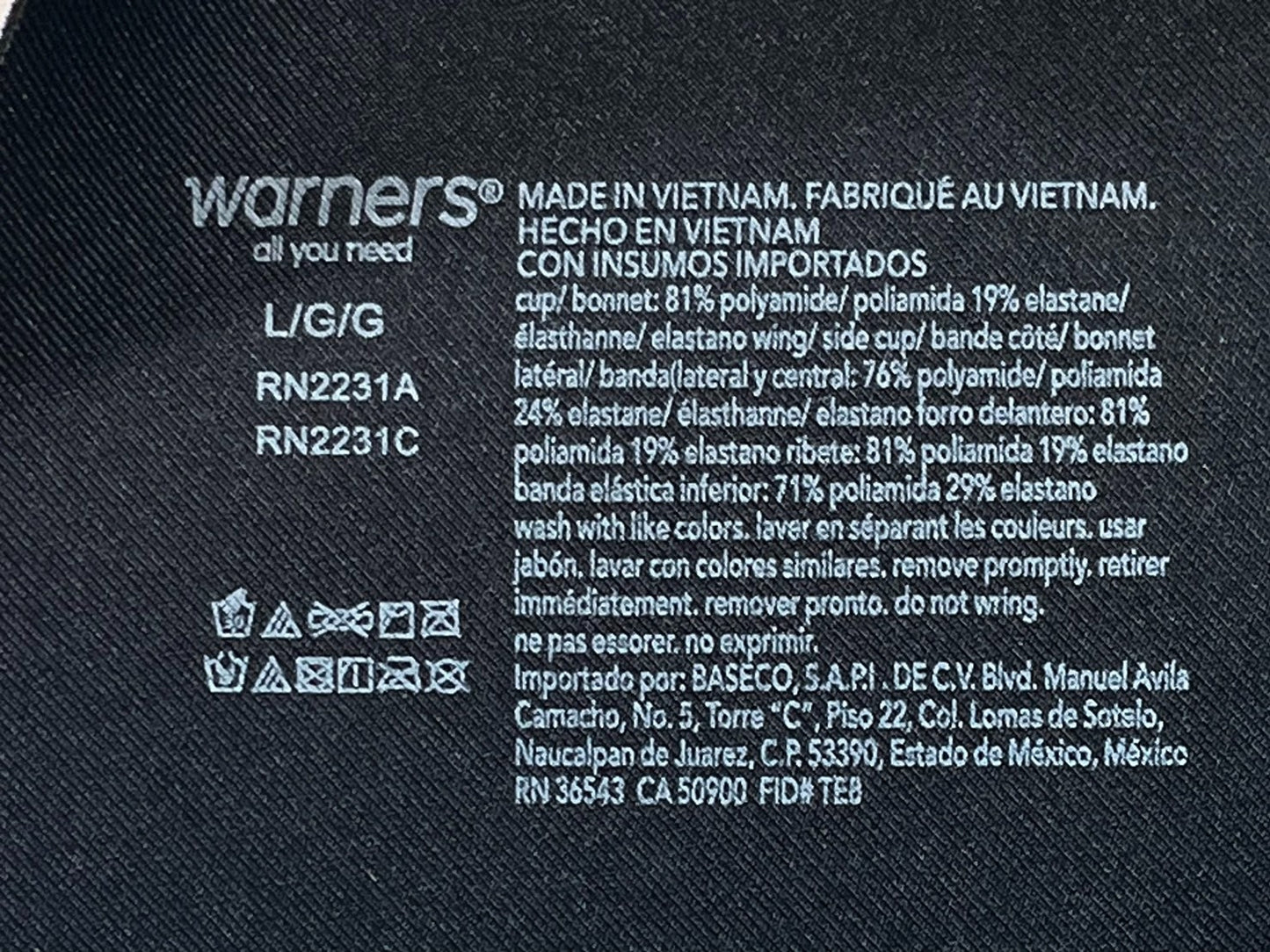 NWOT Warner's Women's L No Side Effects Back Smoothing Lift T-Shirt Bra RN2231A