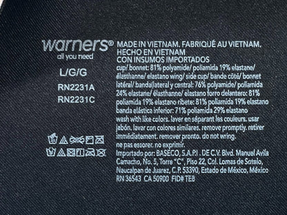 NWOT Warner's Women's L No Side Effects Back Smoothing Lift T-Shirt Bra RN2231A