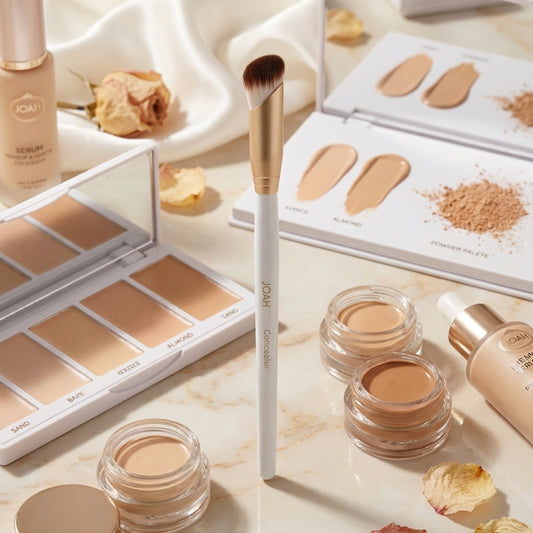 JOAH JMB11 Angled Concealer Brush Flawless Coverage Synthetic White Gold New