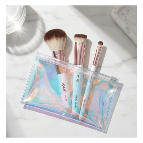 JOAH Take Me with You Brush Kit 4pc Travel Makeup Brushes With Holographic Case