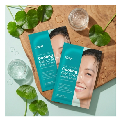 JOAH Heal Me Cica Cooling Gel-Cream Sheet Mask Centella Asiatica Vegan 2 Pack
