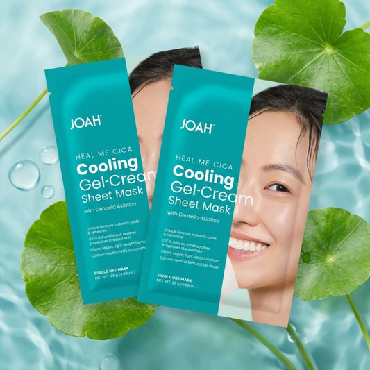 JOAH Heal Me Cica Cooling Gel-Cream Sheet Mask Centella Asiatica Vegan 2 Pack