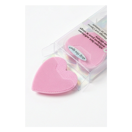 Skip The Spa Silicone Face Exfoliators Heart Shaped Scrubbers 2-Pack Pink and Purple