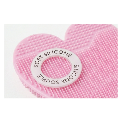 Skip The Spa Silicone Face Exfoliators Heart Shaped Scrubbers 2-Pack Pink and Purple