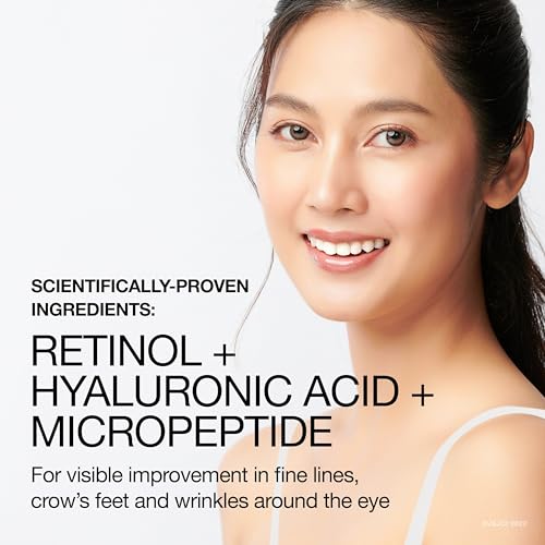 Neutrogena Rapid Wrinkle Repair Retinol Pro+ Anti-Wrinkle Eye Cream, Targeted Eye Cream for Wrinkles & Dark Circles, Formulated without Fragrance, Dyes, Phthalates, and Parabens, 0.5 oz