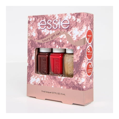 essie Nail Polish, 8-Free Vegan, 3 Piece Holiday Nail Polish Set, 1 Kit