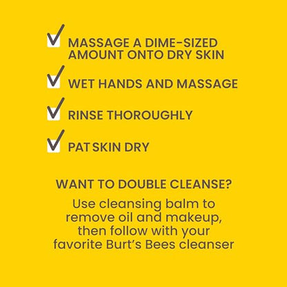 Burt's Bees Fermented Honey Facial Cleansing Balm, With Prebiotic and Postbiotic Blend, Contains Fermented Honey and Green Tea, Natural Origin Skin Care, 1 Tin, 3 oz.