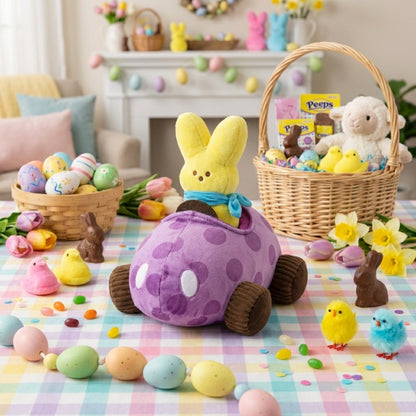 Peeps Animated Plush Bunny in Egg Car