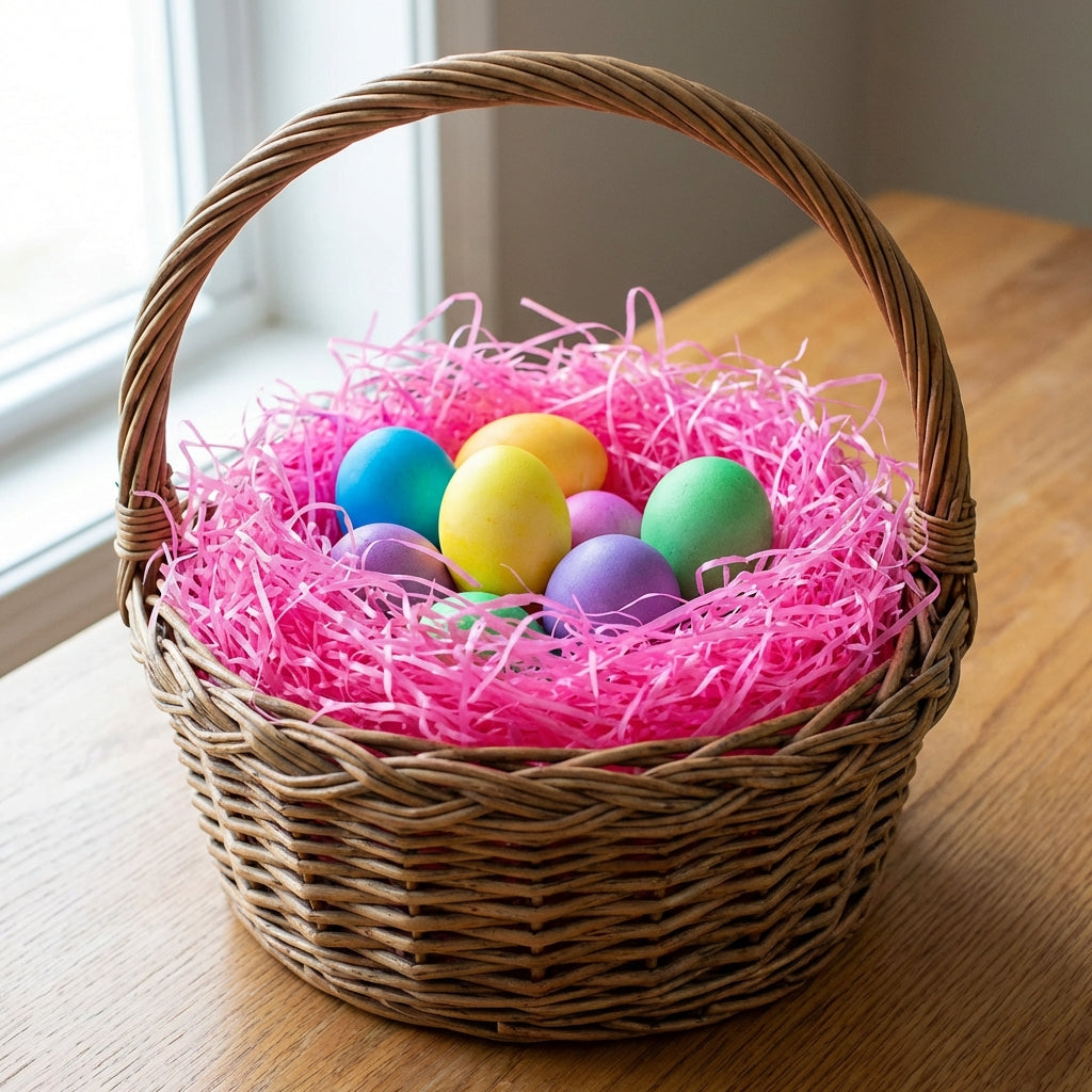 EcoPure Easter Grass, Premium Biodegradable Super Bright - 2 Pack Pink, 1.5 Oz (42.5g)