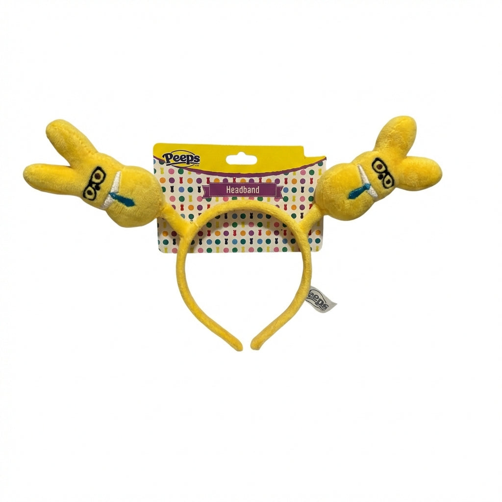 Peeps Plush Bunny Headband Yellow, 9.5 in x 11 in