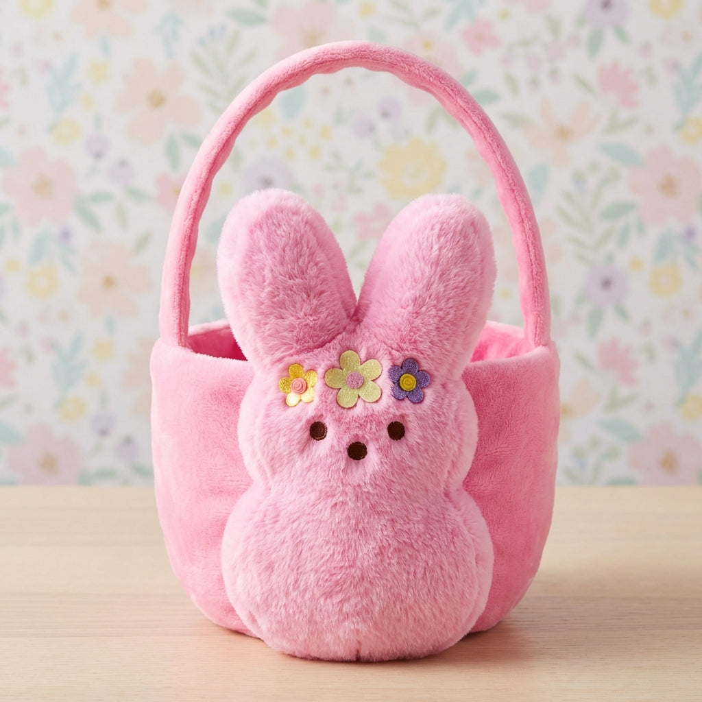 Peeps Easter Egg Hunt Basket - Plush Bunny Pink